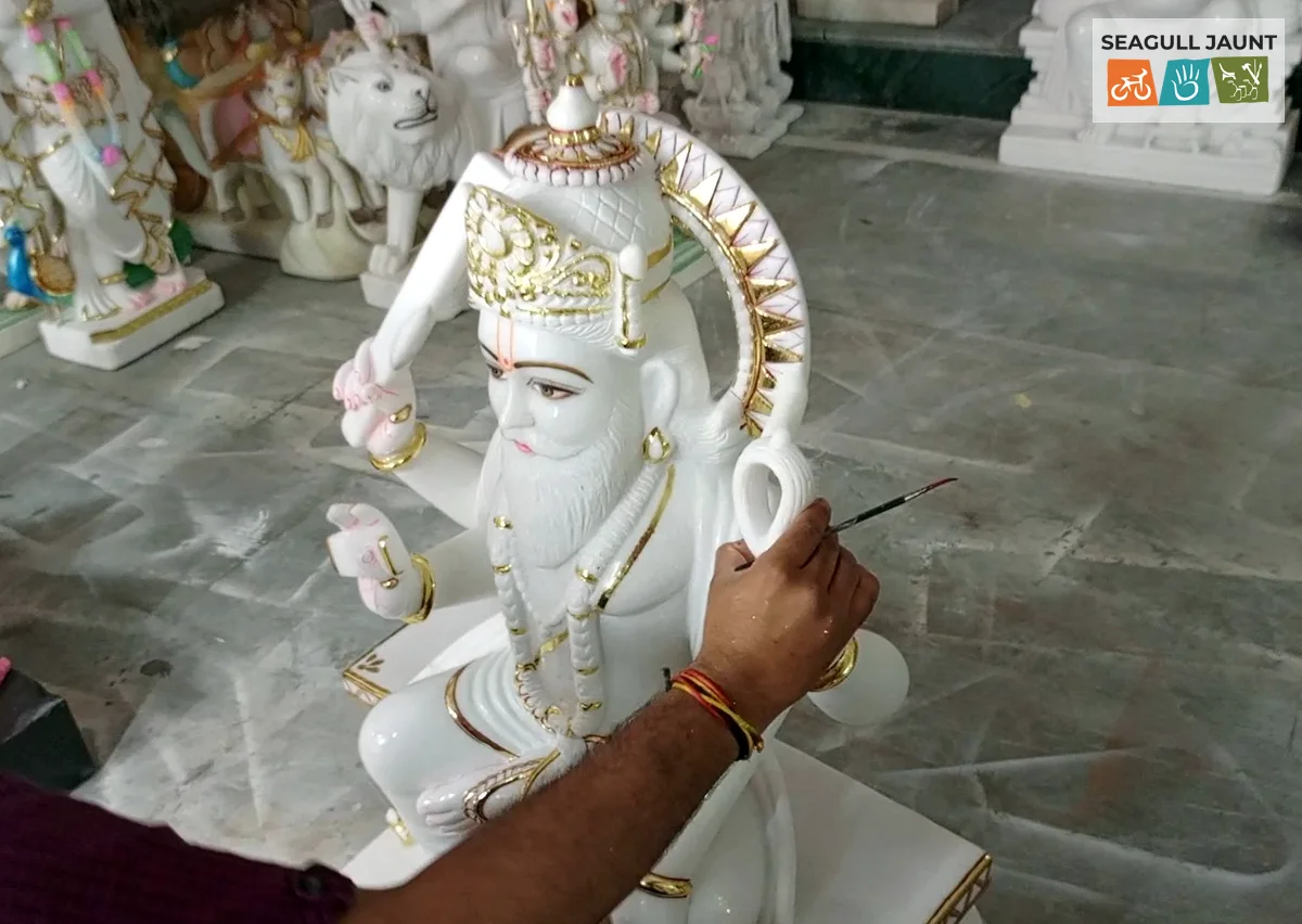 Statue Coloring as the final input for perfect peice of art  at Jaipur, India